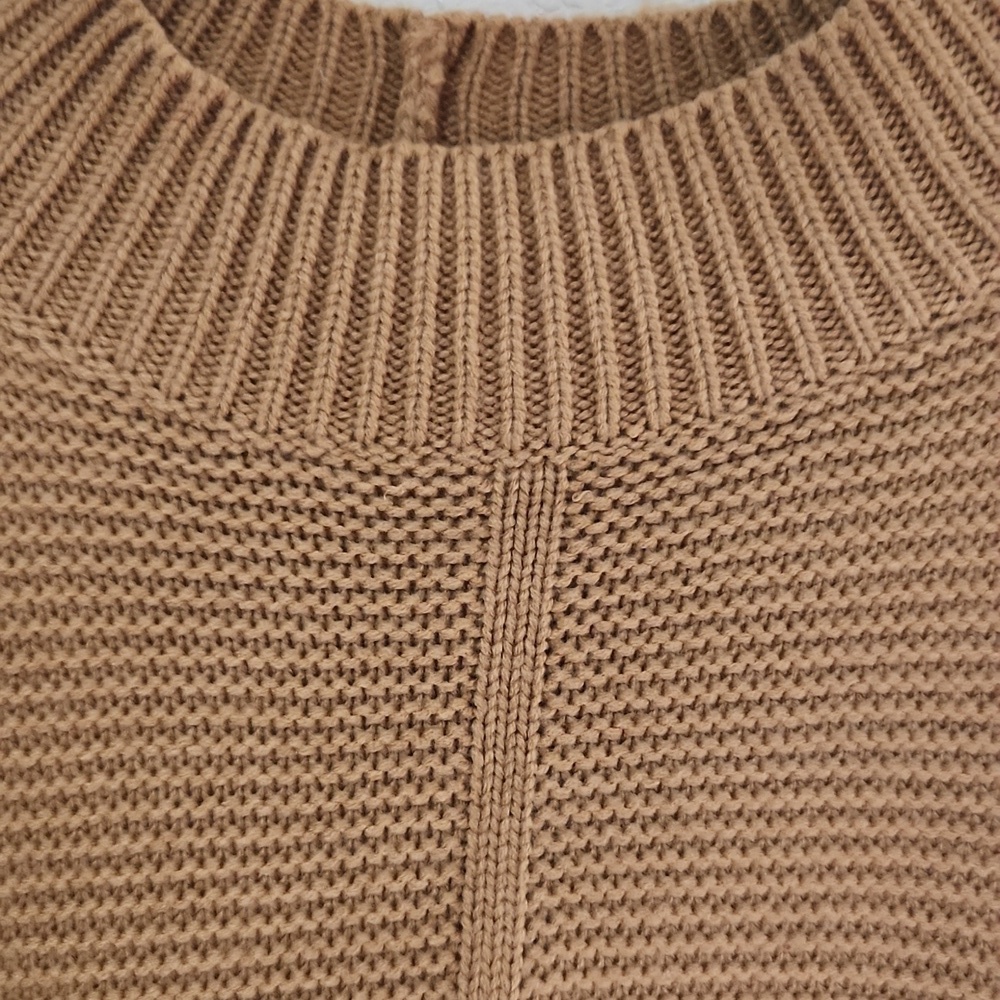 Magnolia Sweater Womens Size L Carmel Tan Fuzzies Crochet - Picture 3 of 11